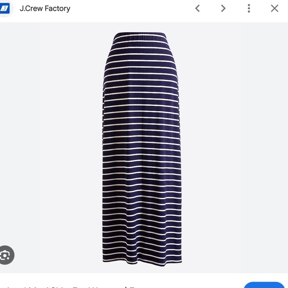 J. Crew Factory Navy & White Striped Pull-on Maxi Skirt - XL - Picture 1 of 6